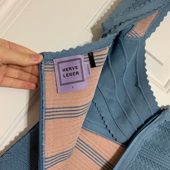 Herve Leger Dress Light Blue S - Picture 7 of 8